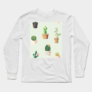 Cactus Pattern Long Sleeve T-Shirt